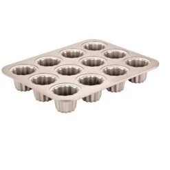 CHEFMADE | 12er Brownieblech | 325x257x40mm | Champagnergold | Antihaft- & Silikonbeschichtet | Blondieblech | Muffinblech | Muffinform | Minikuchen -Küchenutensilien Verkäufe 0d57b6b8 39d0 4399 b160 f4f484dabccb