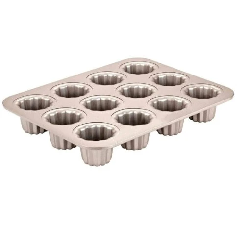CHEFMADE | 12er Brownieblech | 325x257x40mm | Champagnergold | Antihaft- & Silikonbeschichtet | Blondieblech | Muffinblech | Muffinform | Minikuchen – Bild 4