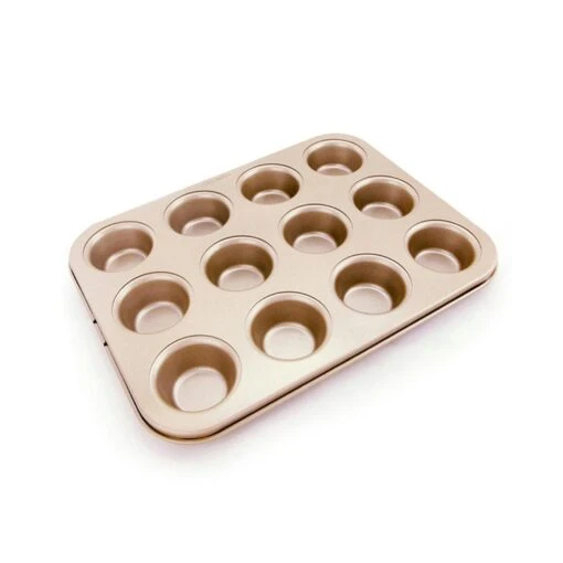 CHEFMADE | 12er Brownieblech | 325x257x40mm | Champagnergold | Antihaft- & Silikonbeschichtet | Blondieblech | Muffinblech | Muffinform | Minikuchen – Bild 5