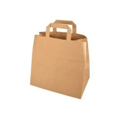 PAPSTAR 400 Tragetaschen, Papier 25 Cm X 26 Cm X 17 Cm Braun Mit Tragegriff