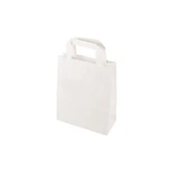 PAPSTAR 50 Tragetaschen, Papier 22 Cm X 18 Cm X 10 Cm Weiss Mit Tragegriff