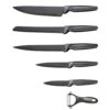 Michelino Messerset 6-teilig Edelstahl Klingen Küchenmesser Kochmesser Schäler Messer Grau