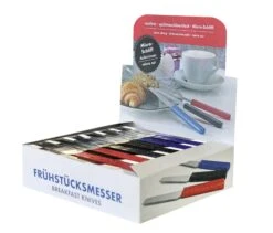 Schneider Thekendisplay Frühstücksmesse, 30 Messer/Display 10 X Rot, 10 X Blau, 10 X Schwarz
