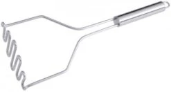 4x Kartoffelstampfer Serie POLARIS, Mit Aufhängeöse, Schwere Qualität, Ganz Aus Edelstahl