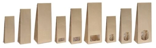 10x Blockbodenbeutel Ohne Sichtfenster - 500g - Größe 10,5 X 6 X 29cm Papiertüten Bodenbeutel Geschenktüte Papierbeutel Tütchen (500g – Ohne Fenster) – Bild 3