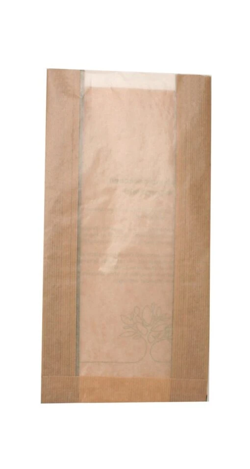 1000 Biologisch Abbaubare Und Nachhaltige Sichtstreifenbeutel Mit PLA-Fenster Pure 30 Cm X 16 Cm X 6 Cm Braun – Bild 4