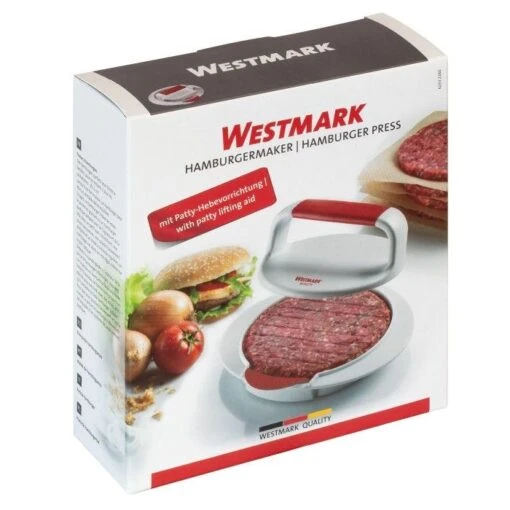 Westmark Hamburgermaker Weiß/rot 16 X 6 Cm Mit Hebevorrichtung – Bild 3