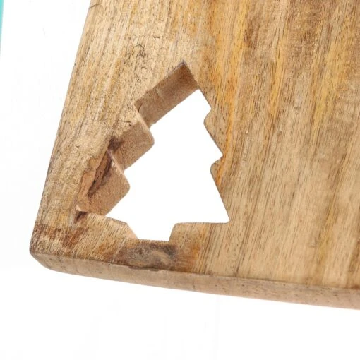 Schneidebrett Servierbrett Baumausschnitt Mangoholz Weihnachts Holzbrett 30cm – Bild 7