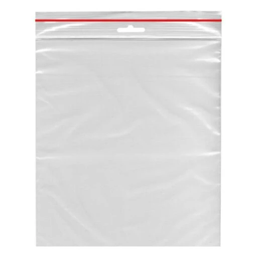 1000x Schnellverschlussbeutel 250 X 350 Mm Mit Eurolochung Farbstreifen Rot – Bild 3