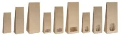 10x Blockbodenbeutel Ohne Sichtfenster - 500g - Größe 10,5 X 6 X 29cm Papiertüten Bodenbeutel Geschenktüte Papierbeutel Tütchen (500g – Ohne Fenster)