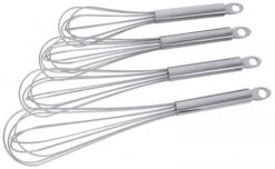 2x Contacto Rührbesen/Schlagbesen, Edelstahl, Länge: 35 Cm, Drahtdurchmesser: 2 Mm, Stiellänge: 10 Cm