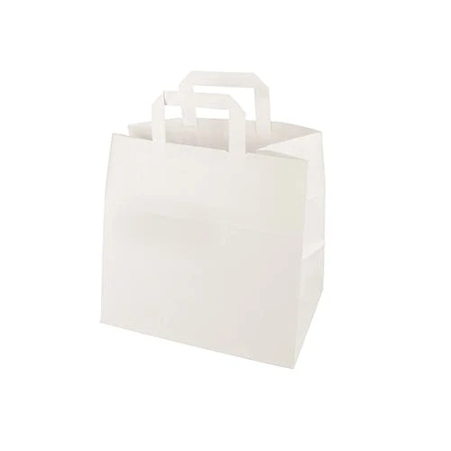 PAPSTAR 400 Tragetaschen, Papier 25 Cm X 26 Cm X 17 Cm Weiss Mit Tragegriff