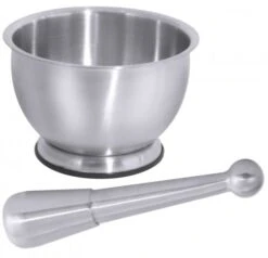 2x Contacto Mörser Mit Stößel, Edelstahl, Durchmesser Innen: 11 Cm, Gesamthöhe: 8