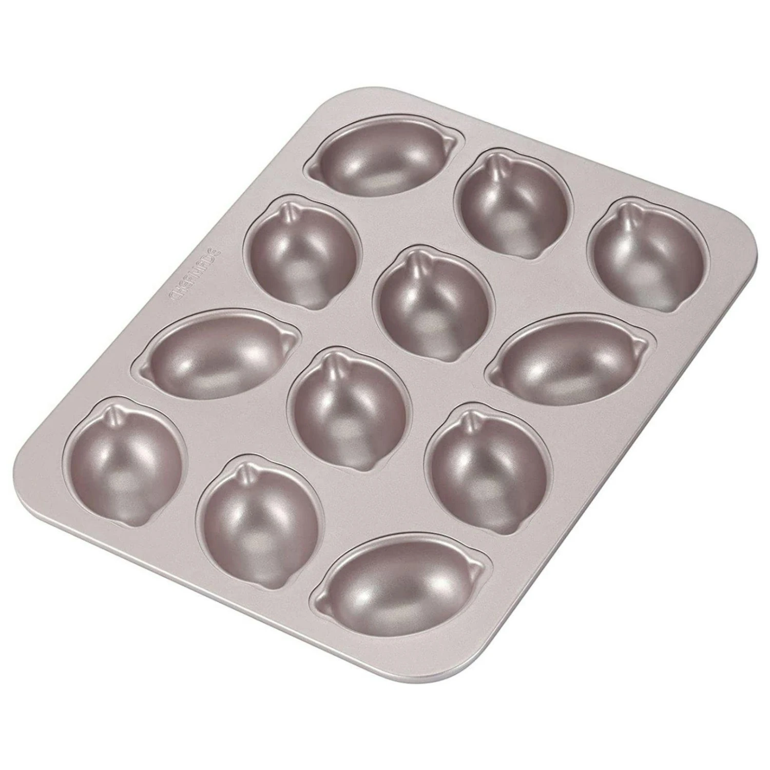 CHEFMADE | 12er Motivbackform Haselnuss | 326x258x32mm | Champagnergold | Antihaft- & Silikonbeschichtet | Muffinform | Minikuchenform | Cup-Cakes – Bild 2