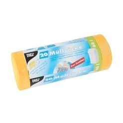 PAPSTAR 180 Müllsäcke Mit Zugband, HDPE 60 L 71 Cm X 64,5 Cm Gelb