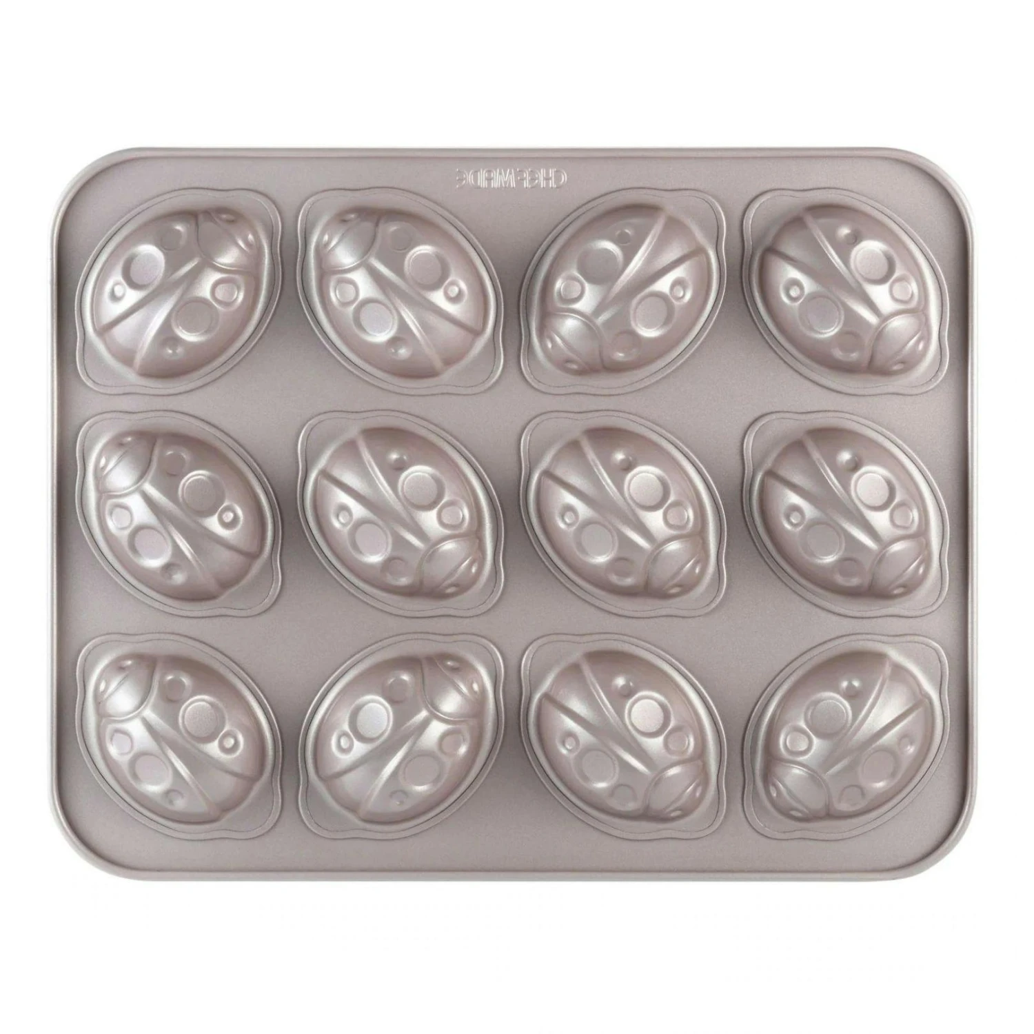 CHEFMADE | 12er Motivbackform Haselnuss | 326x258x32mm | Champagnergold | Antihaft- & Silikonbeschichtet | Muffinform | Minikuchenform | Cup-Cakes – Bild 4