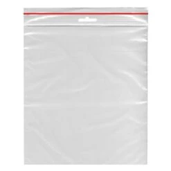 1000x Schnellverschlussbeutel 250 X 350 Mm Mit Eurolochung Farbstreifen Rot