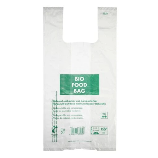 100x Hemdchentragetaschen Knotenbeutel BIO-Folie 14my Transparent 55x28cm