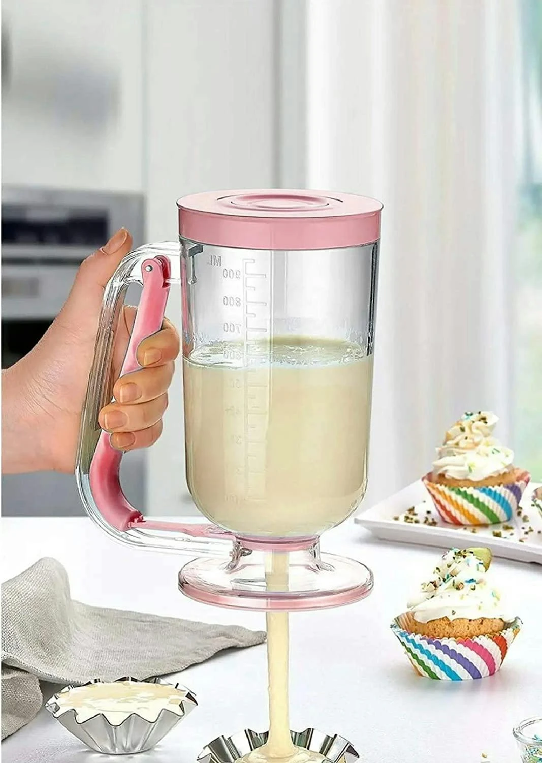 Vip Ahmet Teigportionierer Teigdosierer Portionierkrug Hamur Dagitici Transparent-Anthrazit – Bild 2